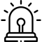 Ikona przedstawiająca sygnał świetlny alarmowy